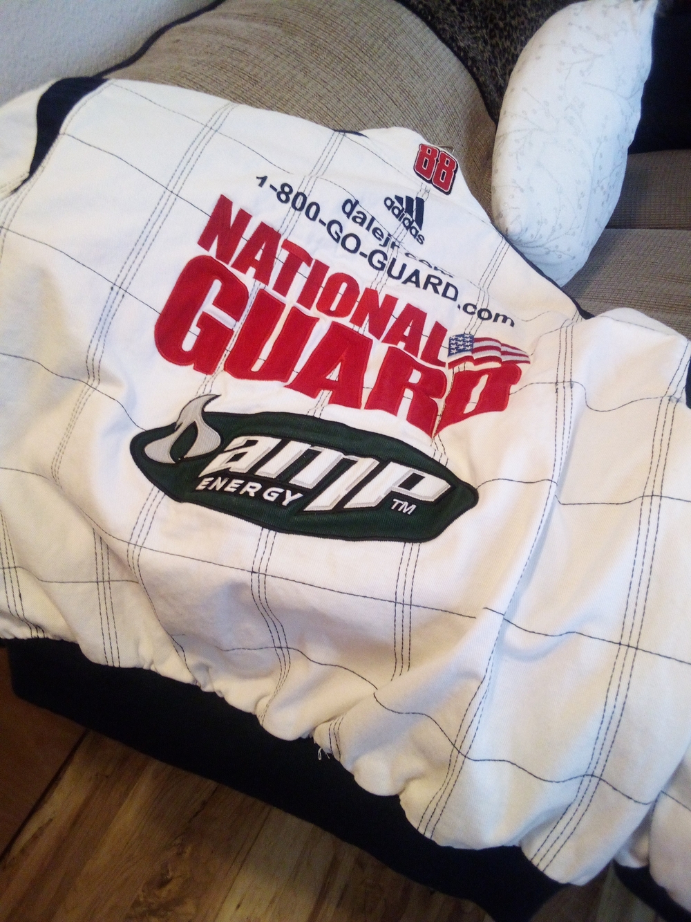 National Guard White Racing-Style Performance Jacket - Picture 2 of 5